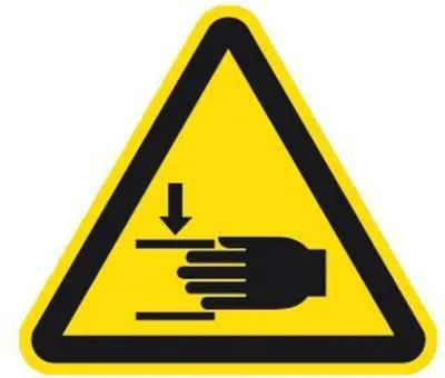 Produktbild von MOEDEL 600236396 Warnung vor Handverletzungen ISO 7010, Folie selbstklebend, 10 cm Seitenlänge