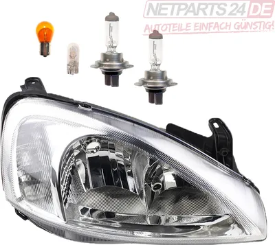 Zdjęcie produktu dla Johns, reflektory pasujące do Opel Corsa C -3 z żarówkami H7/H7 system Valeo prawy 1216093 09196232