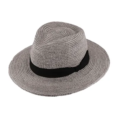 Produktbild von Fiebig Strohhut Traveller Raffia mit Ripsband Hellgrau Gr. 61