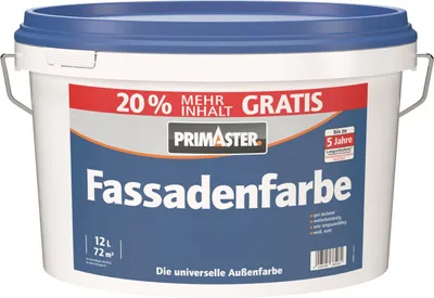 Produktbild von Primaster Fassadenfarbe 12 L weiß matt