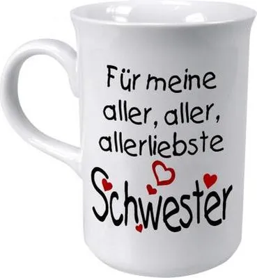 Produktbild von Tasse mit Print für die beste Schwester weiss 57418