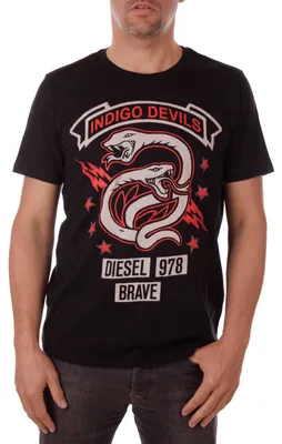 Produktbild von Diesel T-Newyn Herren T-Shirt Rundhals Kurzarm Schwarz