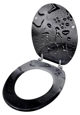 Produktbild von WC-Sitz mit MDF-Deckel im Wassertropfen-Design