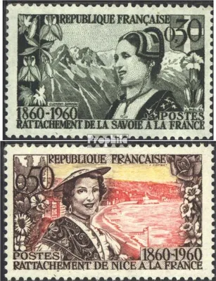 Produktbild von Briefmarken Frankreich 1960 Mi 1294-1295 (kompl.Ausg.) postfrisch Trachtenmädchen
