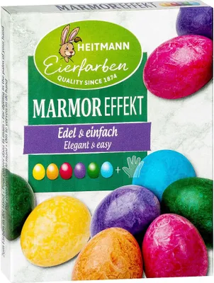 Produktbild von Heitmann Eierfarben Ostereier färben marmorieren Marmoreffekt 6 bunte Farben