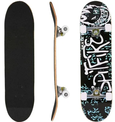 Produktbild von Skateboard, Ahornholz, 250 kg Tragfähigkeit, 80 cm x 21 cm x 14 cm, 53 mm Raddurchmesser, ABEC-7 Lager