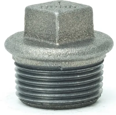 Produktbild von Temperguss Stopfen 1/2 bis 2 Zoll mit Rand Fitting schwarz