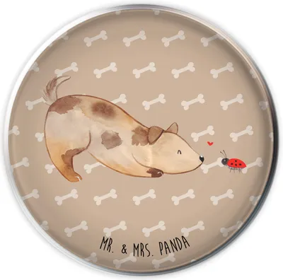 Produktbild von Mr. & Mrs. Panda Waschbecken Ablaufstopfen Hund Marienkäfer - Hundeglück - Geschenk, Mischlinghund, Verschluss, Neugierig, waschbeckenstöpsel, Abflussstopfen, Sprüche