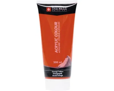 Produktbild von Acrylfarbe orangegelb 200 ml, intensiv leuchtend, schnelltrocknend, wasserverdünnbar