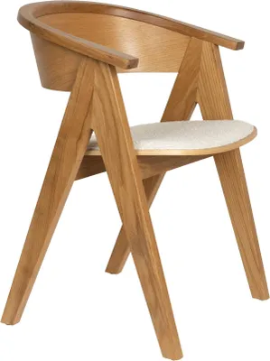 Produktbild von Zuiver NDSM Esszimmerstuhl mit Armlehne Holz Naurel/ Braun