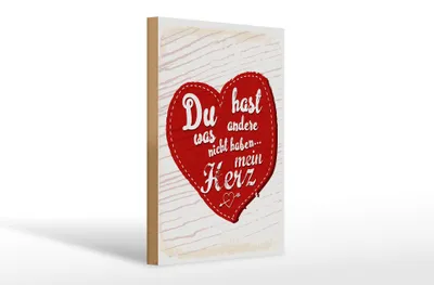 Produktbild von Holzschild Spruch Du hast mein Herz Liebe 20x30cm Geschenk