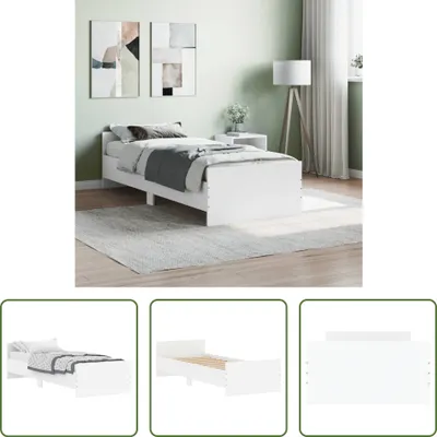 Produktbild von The Living Store Bettgestell Weiß 75x190 cm Holzwerkstoff