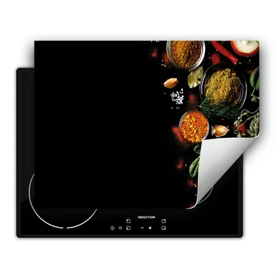 Produktbild von DarHaus Herdabdeckplatte 80x52 cm Anti Rutsch Matte Aufrollbar, schwarz - Gewürze