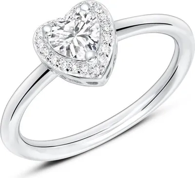 Produktbild von JEWLIX Herzring aus 925er Silber mit weißen Zirkonia