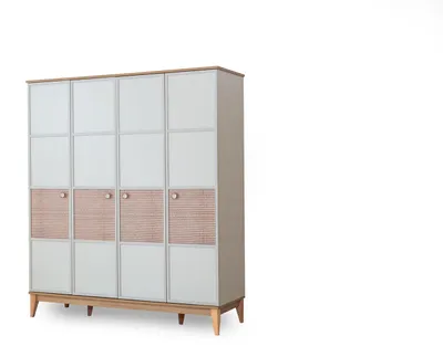 Image de Élégante armoire à quatre portes Armoires modernes en bois pour la chambre d'enfants