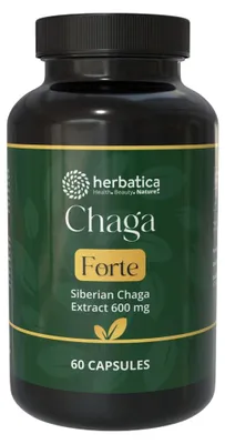 Obrázok produktu pre Čaga sibírska FORTE - 60 vegánskych kapsúl (600mg/ kapsula) - Herbatica