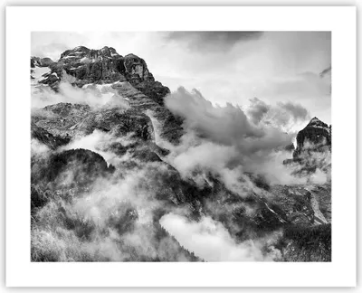 Produktbild von Poster - Poster ohne Rahmen - Berge Nebel Gipfel - 50x40 cm - Wand Bild - Wanddeko - Wandbilder - Kunstposter - Wandposter - Bilder - Kunstdruck - Wanddekoration - Wandbild - P2XAA50x40-3664