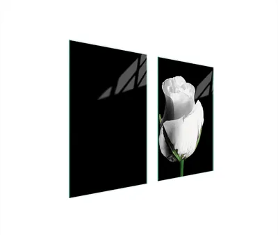 Obrázok produktu pre Kryt varnej dosky 2 kusy 75x52 Sklenený kryt varnej dosky Sklenená doska na krájanie Rose Black
