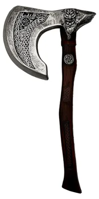 Produktbild von PU-Schaum Wolf Totem Wikinger Schild Axt Spielzeug Requisiten für Berserker Krieger Ritter Kostüm Kampfspiel Halloween Cosplay LARP