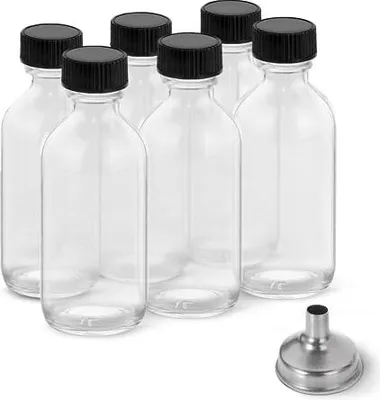 Produktbild von Diditime -Saftflaschen Deckel Edelstahl -Trichter, Wellness -Ingwer -Schussflaschen, Mini -Reise 60 ml kleine Gläser Trank, Schüsse, Öle, Saft, Pack 6