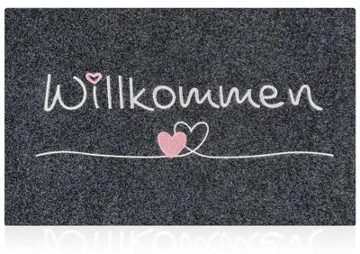Deurmat 60x40 cm, antislip, grau, rechteckig, für innen und außen