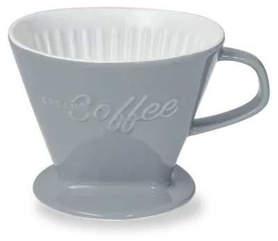 Porzellan-Kaffeefilter Größe 4, steingrau, 1 Stück
