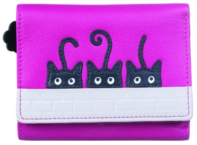 Immagine prodotto di Piccolo portafoglio in pelle con gatti "peeking"