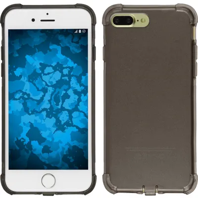 Produktbild von PhoneNatic Case kompatibel mit Apple iPhone 7 Plus / 8 Plus - grau Silikon Hülle Shock-Proof + 2 Schutzfolien