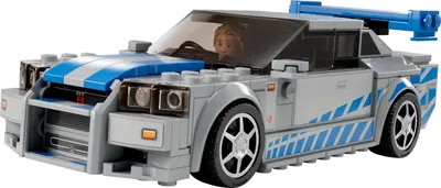 Produktbild von LEGO 76917 Speed Champions 2 Fast 2 Furious Nissan Skyline GT-R (R34) Rennwagen Spielzeug zum Bauen, 2023 Modell Auto-Bausatz mit Brian O'Conner Figur