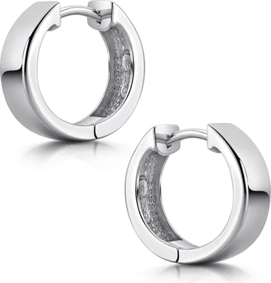 Produktbild von MATERIA by Matthias Wagner Klapp Creolen Silber 925 breit Ohrringe rhodiniert 15mm SO-441