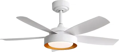 Zdjęcie produktu dla Wentylator sufitowy z oświetleniem LED i pilotem, silnik prądu stałego (DC), timer, średnica 42 cali (106 cm), kolor biały