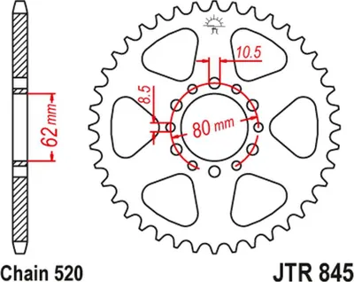 Zdjęcie produktu dla Zębatka JT 40T 520 JTR845.40