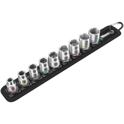 Zdjęcie produktu dla Wera zestaw zewnętrznych nasadek sześciokątnych 9-częściowy 3/8" (10 mm) Pas B 4 Zyklop 05003973001 (05003973001)