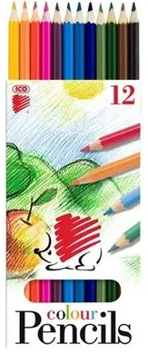 Farebné ceruzky, šesťhranné, ICO "Ježko", 12 farieb