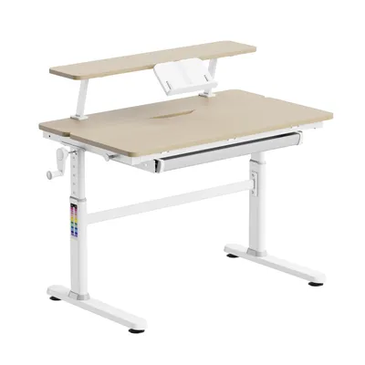 Produktbild von HOKO LUKA & ALVO, Ergonomischer höhenverstellbar Jugend-Schreibtisch 100x60 cm und Butler SET, Holz-Optik