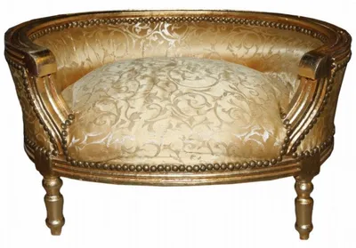 Produktbild von Casa Padrino Barock Hunde & Katzen Sofa Gold Muster / Gold - Hundesessel Sitz Hundebett Katzenbett Hund Katze Möbel