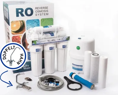 Produktbild von Umkehrosmoseanlage 6 Stufen RO6 Wasserfilter Mit Doppelt Hahn