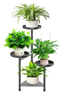 Immagine prodotto di Supporto per piante in metallo - 4 livelli - Scaffale per piante - Porta piante - Multifunzionale - Design elegante