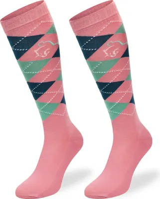 Produktbild von SKIETY Baumwollsocken Kniestrümpfe Reitsocken Herren & Damen & Kinder - 35-38 - Diamanten