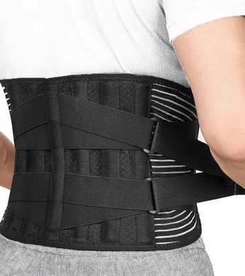 Produktbild von Rückenbandage, Bandscheiben-Gürtel, Lendenwirbelstütze, mit Stützgürtel Rückenstütze Rückengurt (L, 95-115cm)