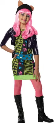 A young girl wearing a costume.