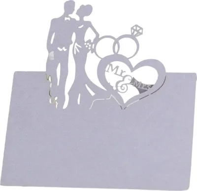 Image de 50 cartons de table de mariage, découpe laser Monsieur & Madame Groom mariée cartes de numéro de table pour le mariage, cartons de table vierges