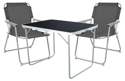 Image de set de camping 3 pièces table de camping + 2 chaises de camping chaise pliante