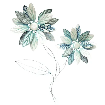 Produktbild von XL Dekofigur Wanddekoration Blume zum aufhängen - Metallfigur Dekoration Blech Floristik Pflanze