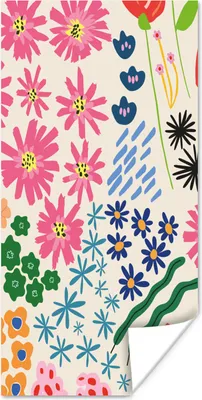 Produktbild von MuchoWow® Poster Blume - Blätter - Feldblumen 40x80 cm - Dekoration