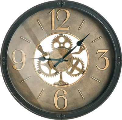 Produktbild von BELIANI Wanduhr Schwarz / Braun Kunststoff 50 cm Rund Arabische Ziffern Klassisch für Wohnzimmer Küche Schlafzimmer Wanddekoration