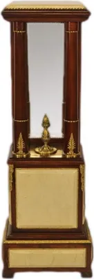 Produktbild von Casa Padrino Barock Säule Dunkelbraun / Cremefarben / Messing 35 x 25 x H. 110 cm - Barockmöbel