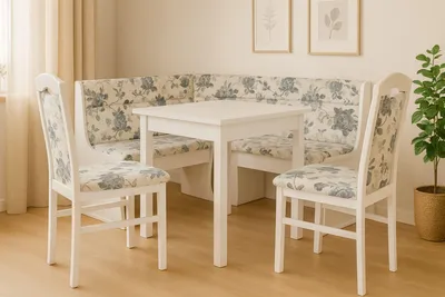 Produktbild von Eckbankgruppe 4-teilig in Weiß/Beige