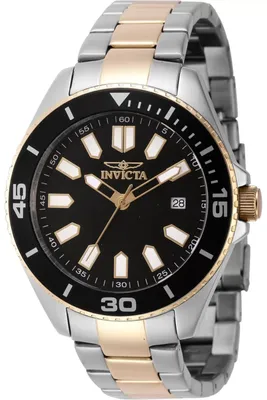 Obrázok produktu pre Invicta Pro Diver 46319 Pánske Hodinky - Quartz Hnací Mechanizmus - Nerezová Oceľ s Čiernym Ciferníkom - 43 mm