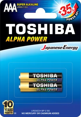 Obrázek produktu pro TOSHIBA ALPHA POWER LR03 AAA 1,5V Alkalické baterie Blister 2ks